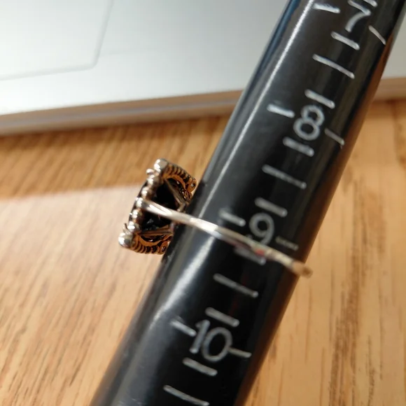 Tiffany Diamond Silver Spinel Black Onyx Ziegfeld Ring - Picture 9 of 10